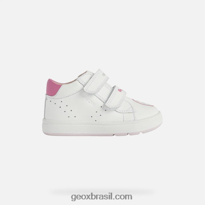 bebê grande branco/fúcsia Geox 28TF8X1524