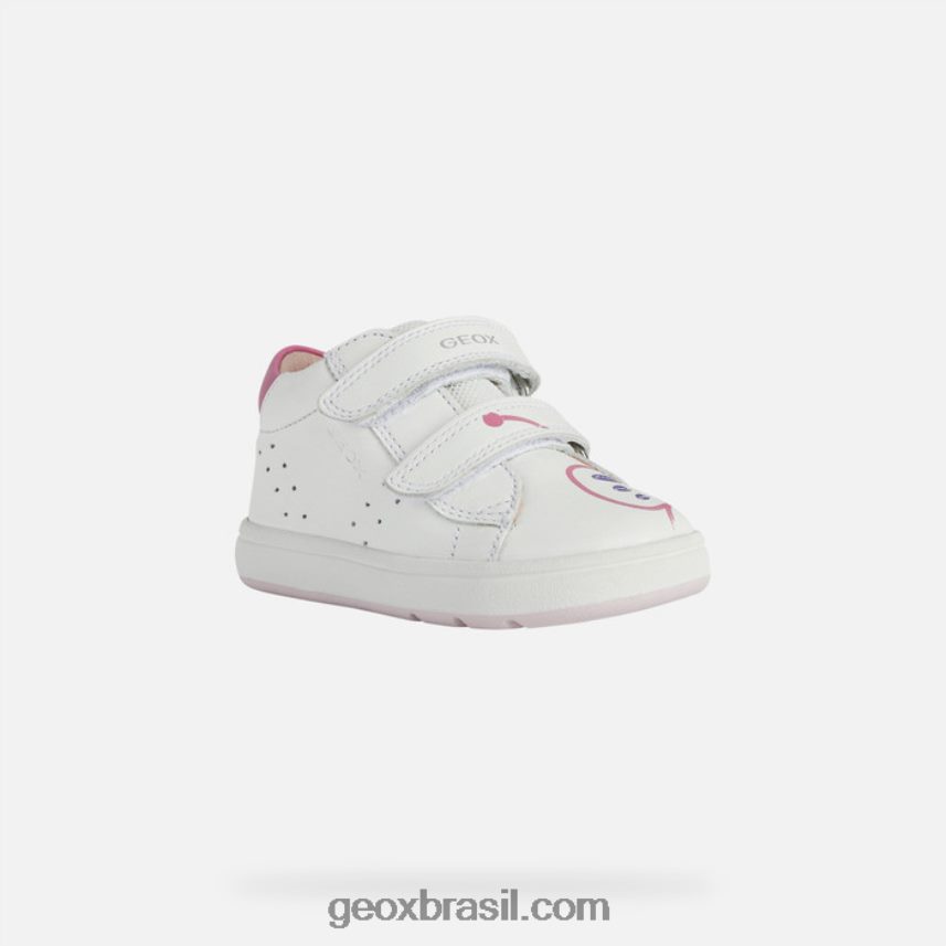 bebê grande branco/fúcsia Geox 28TF8X1524