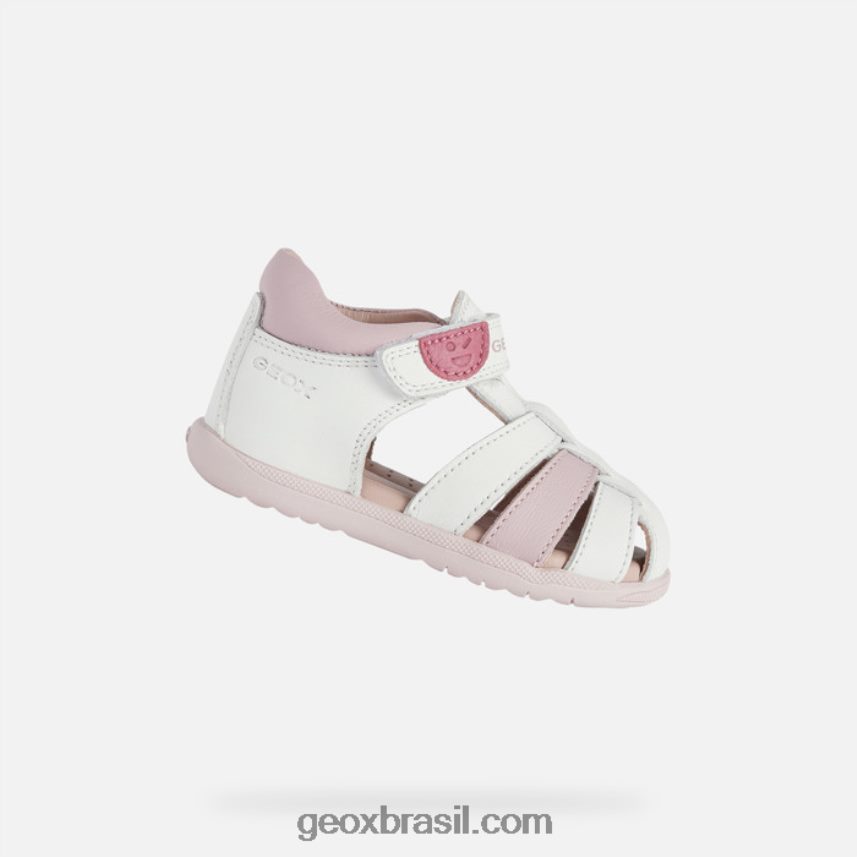 sandália macchia menina Rosa Branca Geox 28TF8X1624