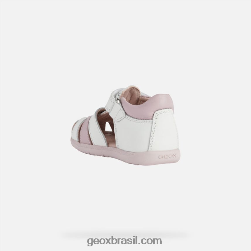 sandália macchia menina Rosa Branca Geox 28TF8X1624