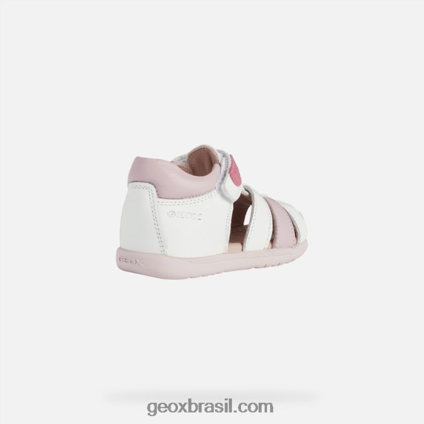 sandália macchia menina Rosa Branca Geox 28TF8X1624