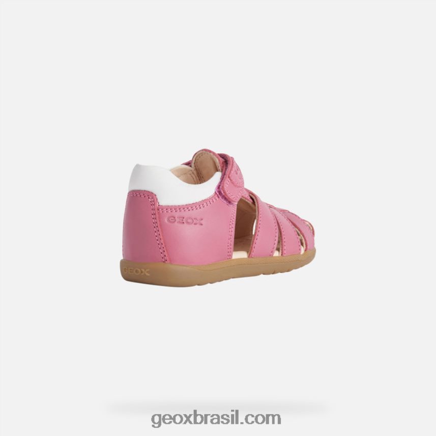 sandália macchia menina fúcsia/branco Geox 28TF8X1625