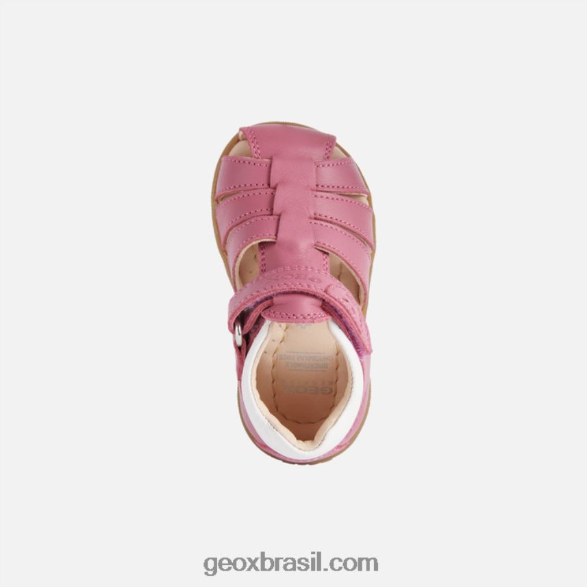 sandália macchia menina fúcsia/branco Geox 28TF8X1625