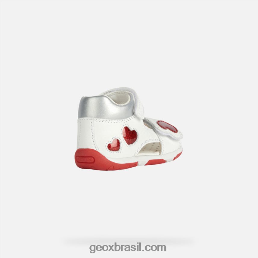 sandália tapuz menina branco/vermelho Geox 28TF8X2014