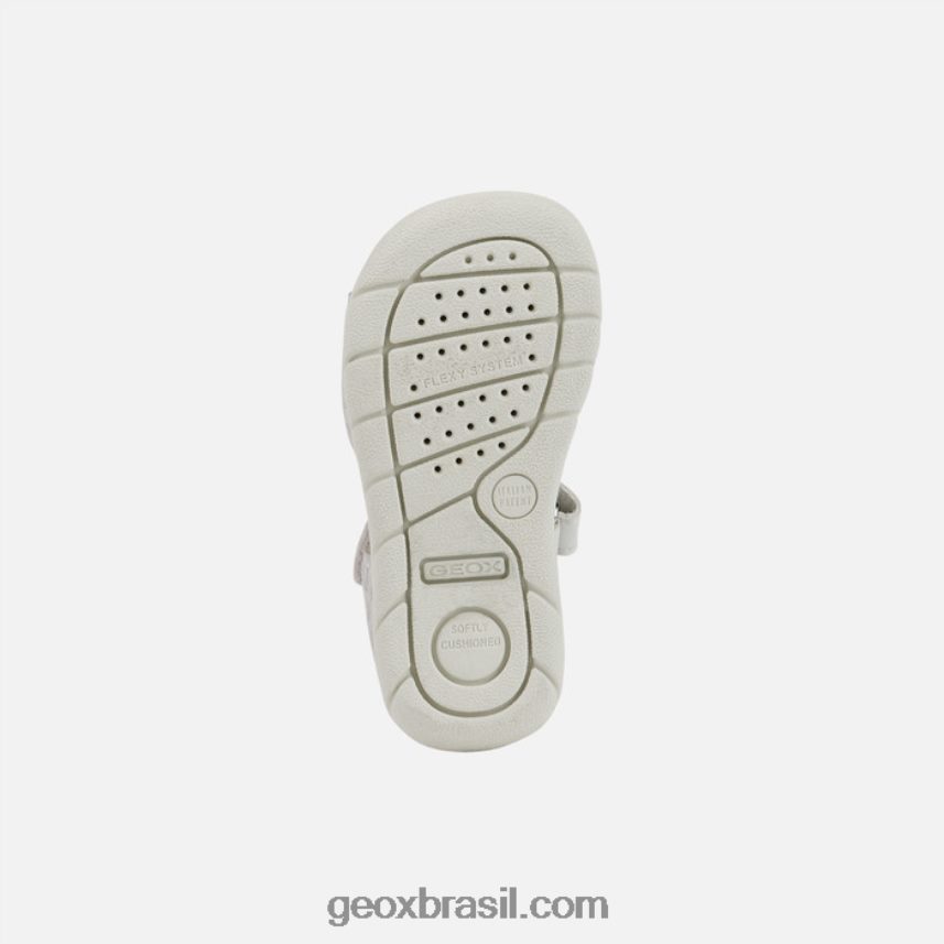 sandália alul criança prata branca Geox 28TF8X1599