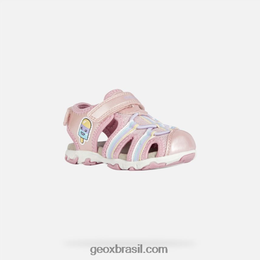 sandália flaffee criança luz rosa Geox 28TF8X1441