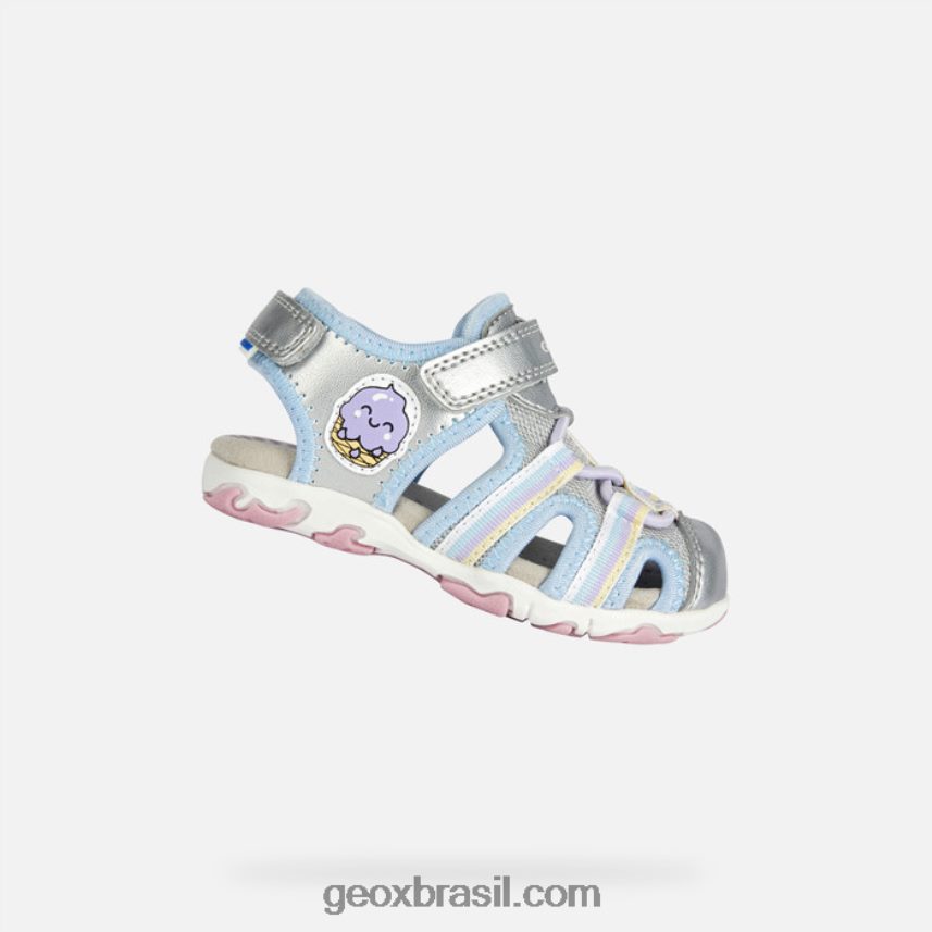 sandália flaffee criança prata Geox 28TF8X2013