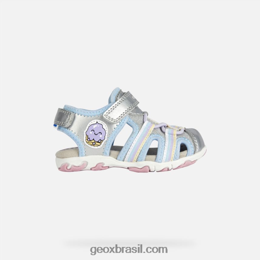 sandália flaffee criança prata Geox 28TF8X2013