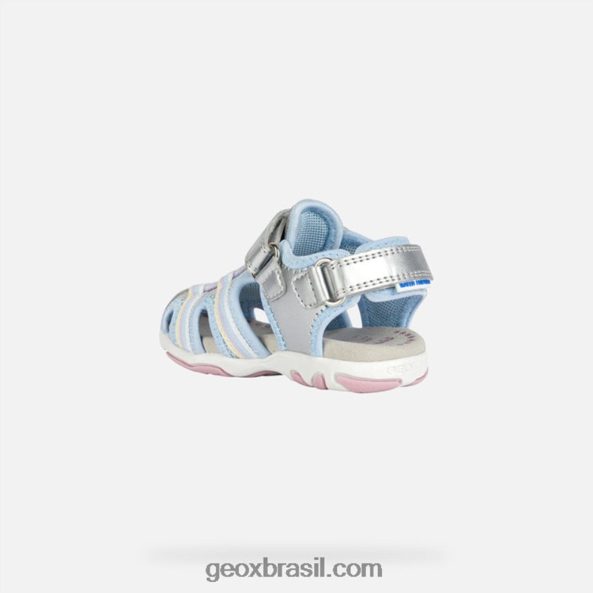 sandália flaffee criança prata Geox 28TF8X2013