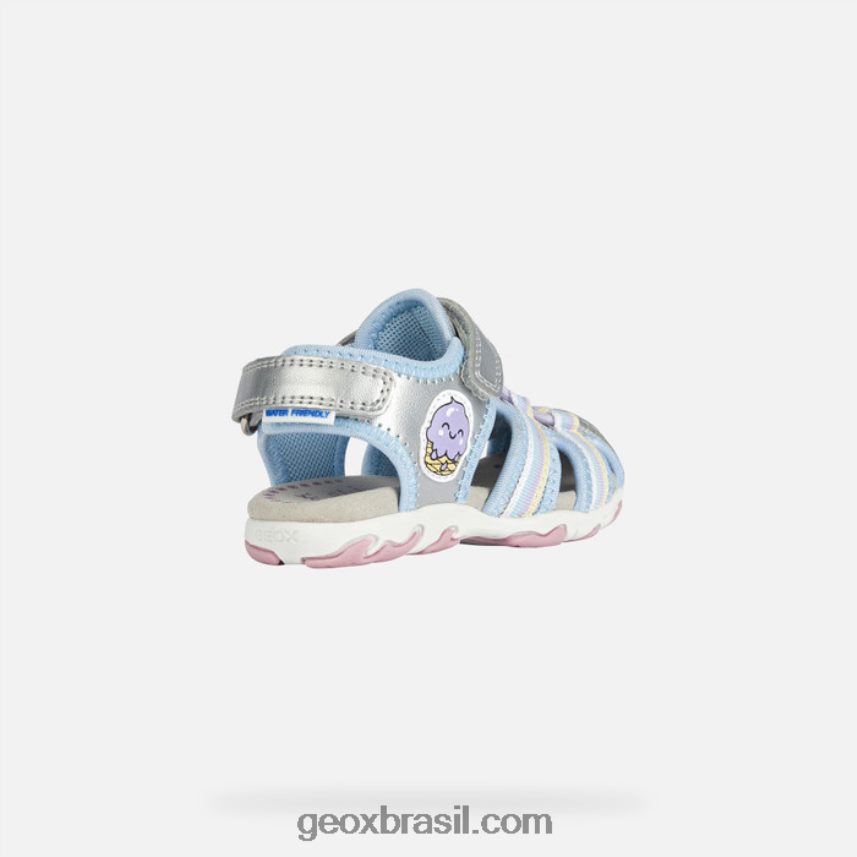 sandália flaffee criança prata Geox 28TF8X2013