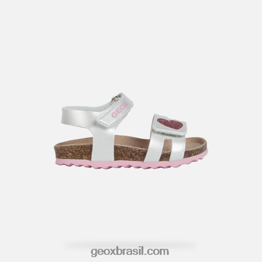sandália giz criança prata/rosa Geox 28TF8X1550