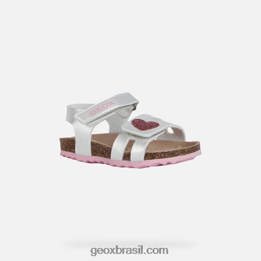 sandália giz criança prata/rosa Geox 28TF8X1550
