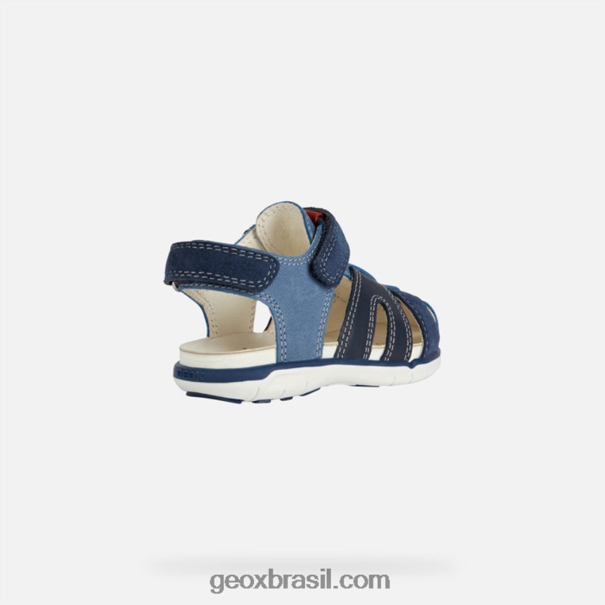 sandália delhi criança azul vermelho Geox 28TF8X1535