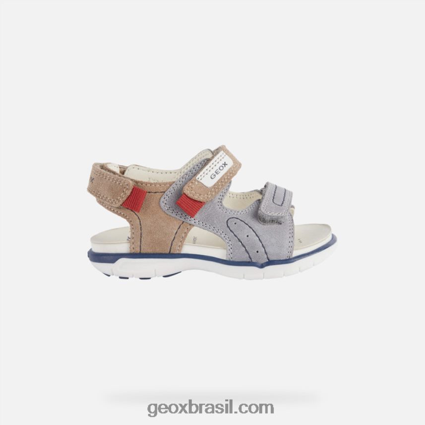sandália delhi criança cinza/bege Geox 28TF8X1629