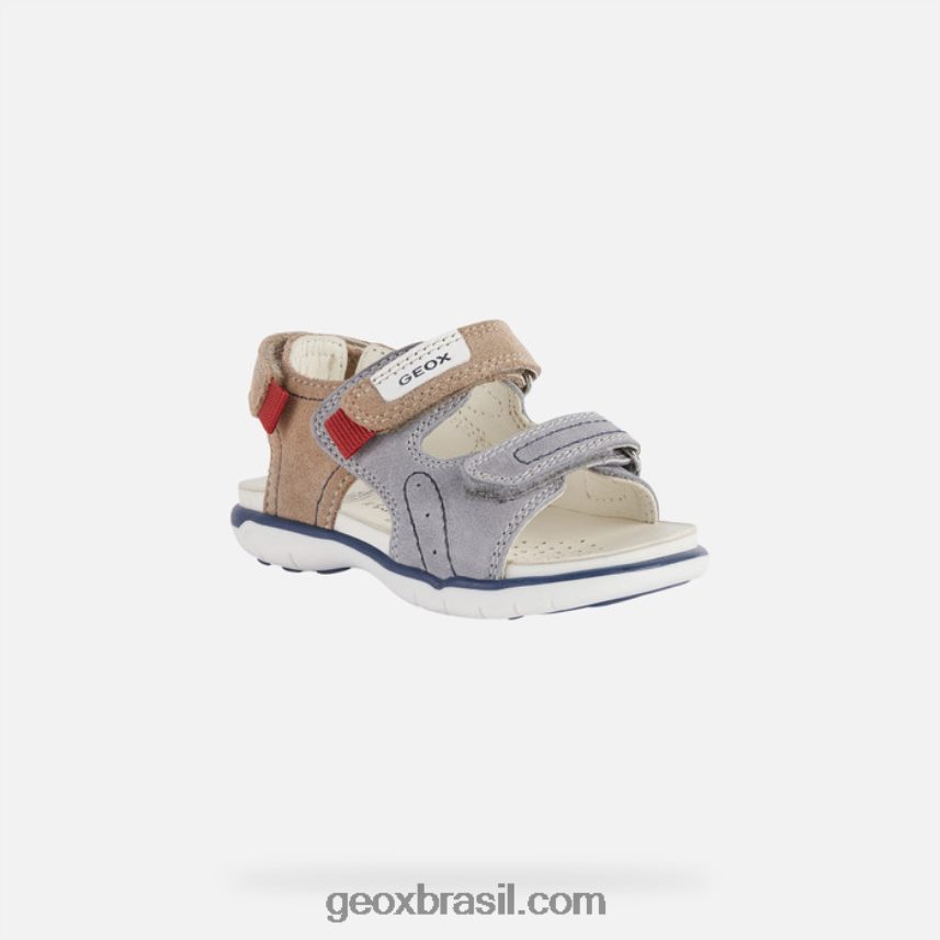 sandália delhi criança cinza/bege Geox 28TF8X1629