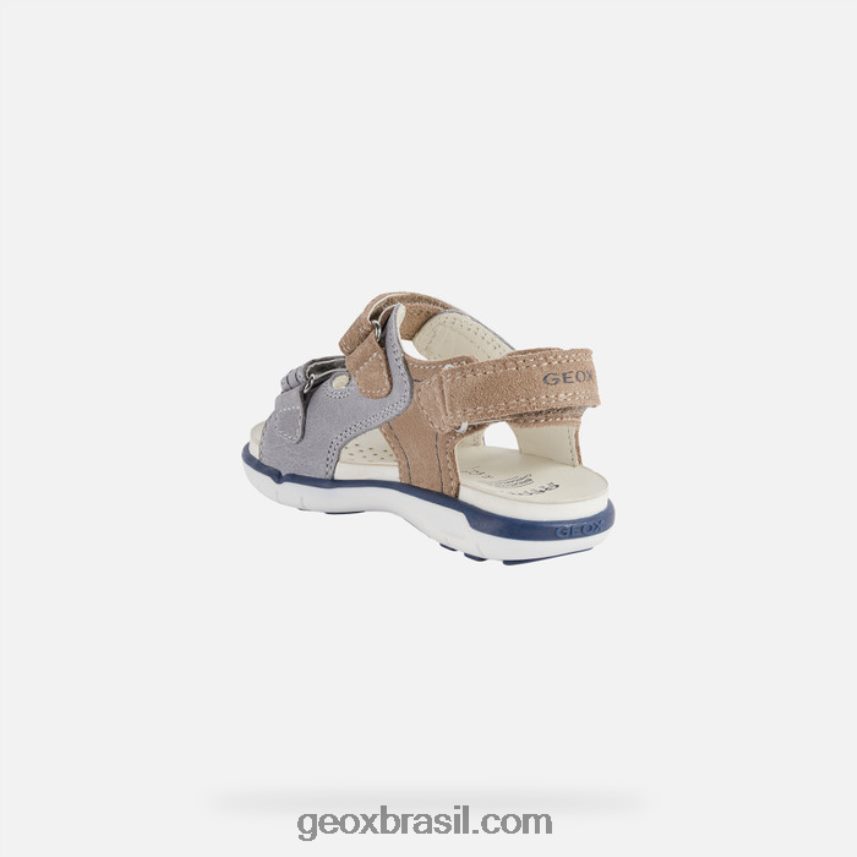sandália delhi criança cinza/bege Geox 28TF8X1629