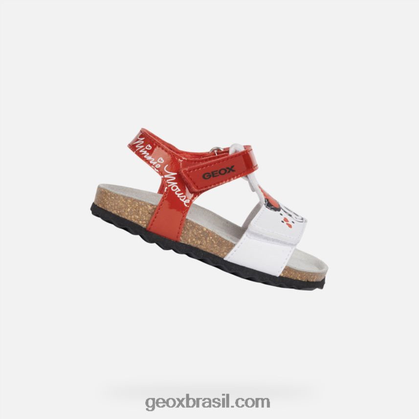 sandália giz bebê vermelho branco Geox 28TF8X1597