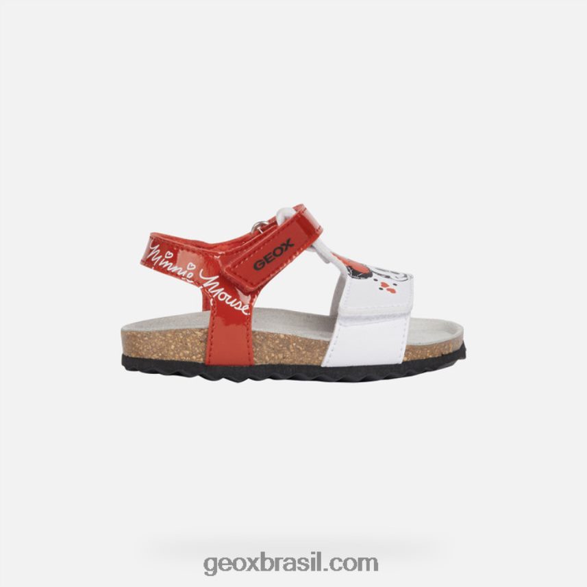 sandália giz bebê vermelho branco Geox 28TF8X1597