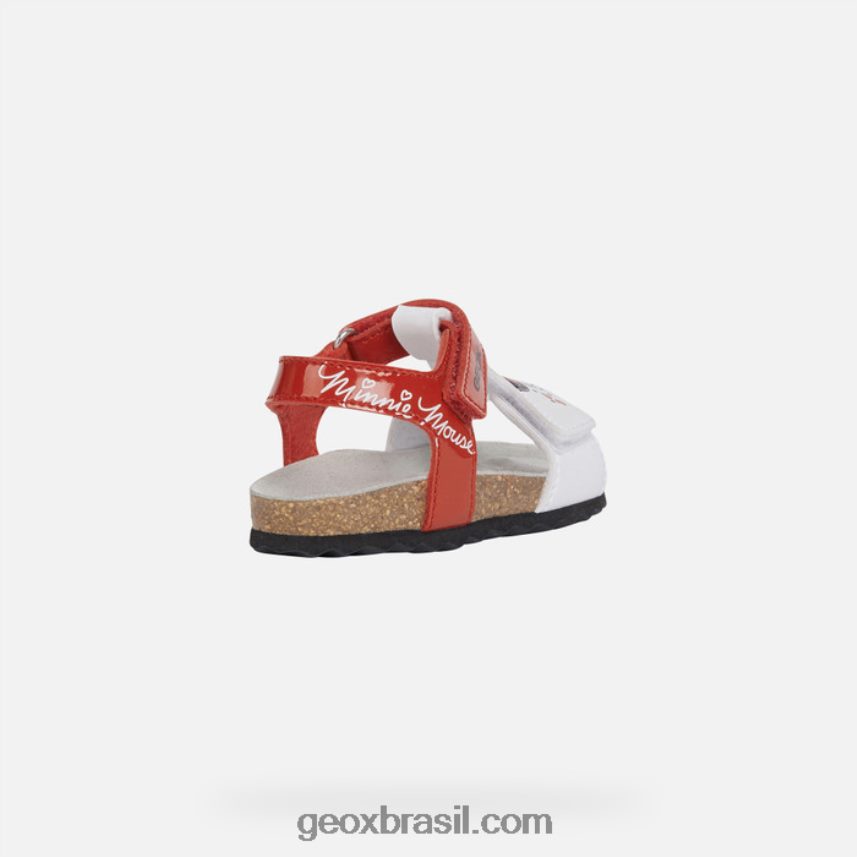 sandália giz bebê vermelho branco Geox 28TF8X1597