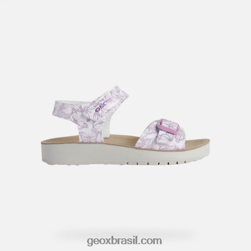 sandália costarei menina branco/rosa Geox 28TF8X1940