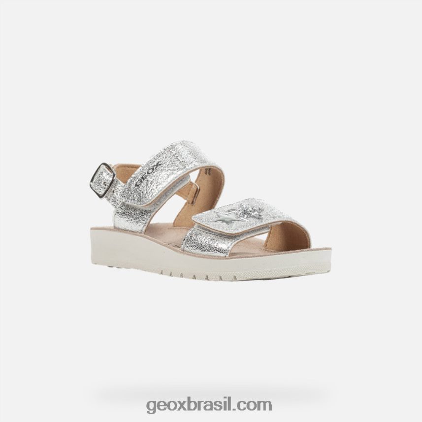 sandália costarei menina prata Geox 28TF8X1192