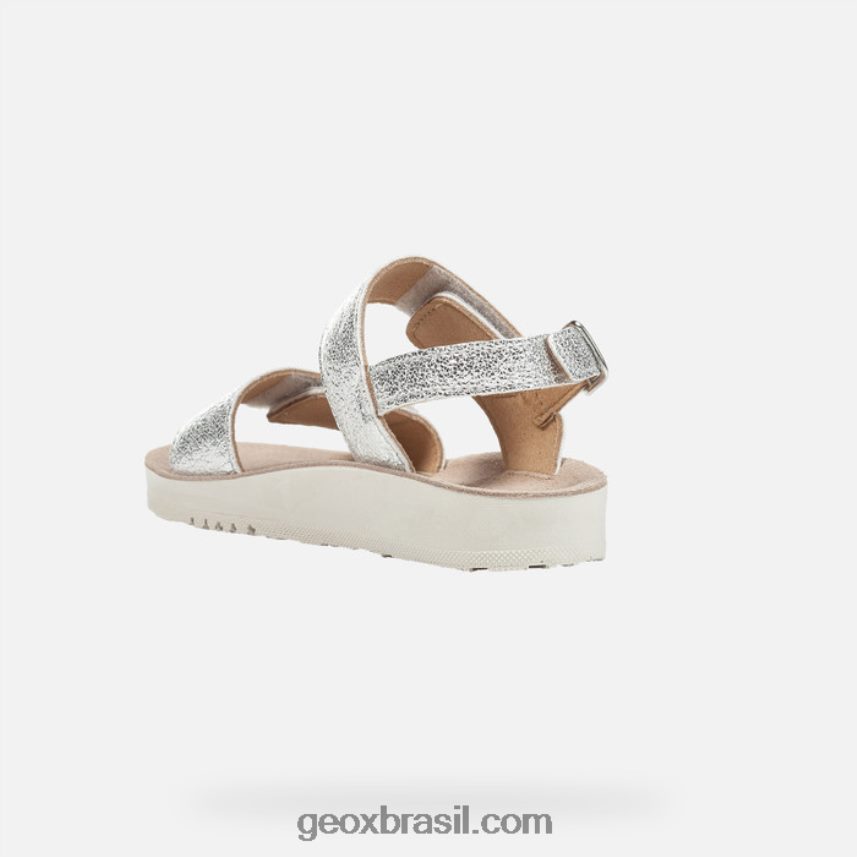 sandália costarei menina prata Geox 28TF8X1192