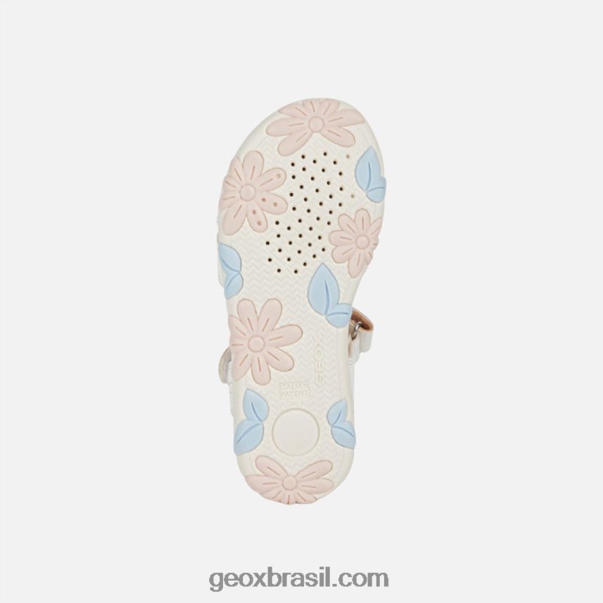 sandália haiti menina branco/rosa claro Geox 28TF8X1088