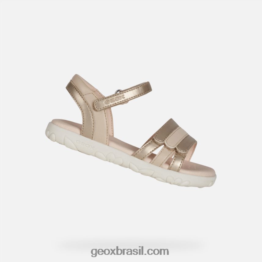 sandália haiti menina platina Geox 28TF8X1025