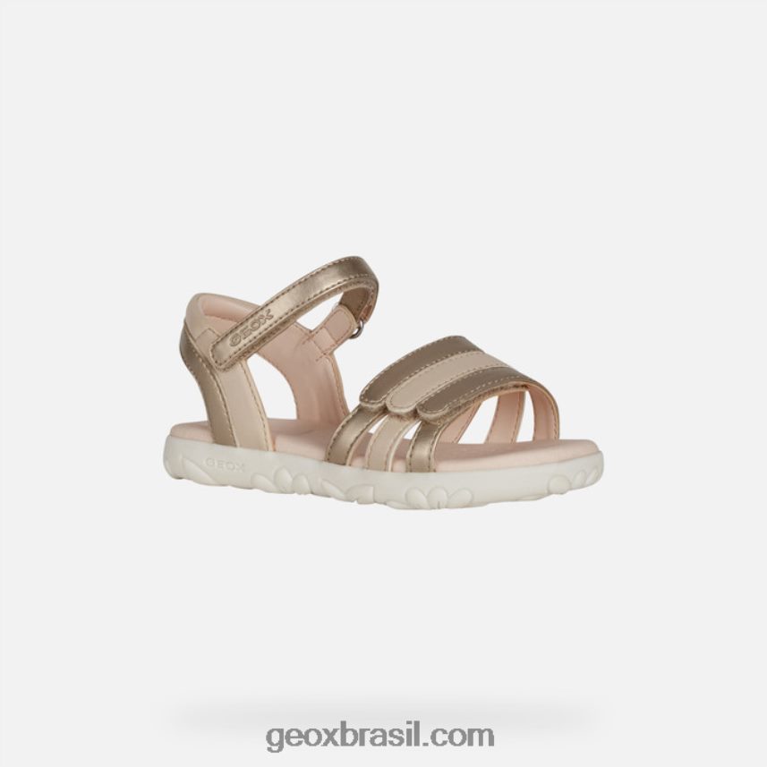 sandália haiti menina platina Geox 28TF8X1025