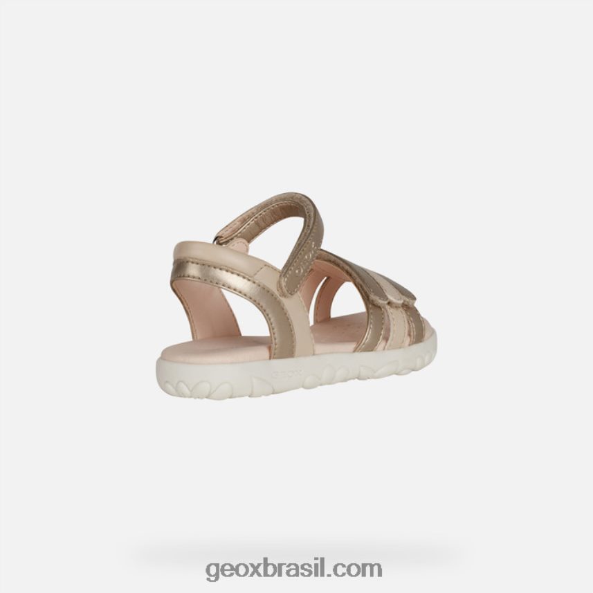 sandália haiti menina platina Geox 28TF8X1025