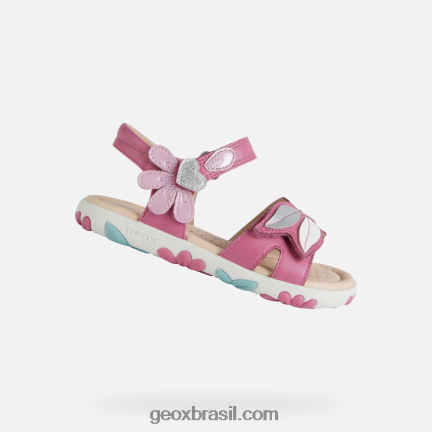 sandália haiti menina rosa fúcsia/dk Geox 28TF8X1176