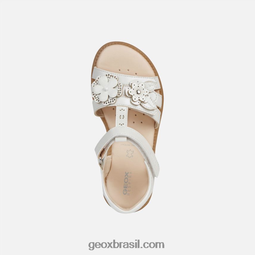 sandália karly menina branco Geox 28TF8X1150