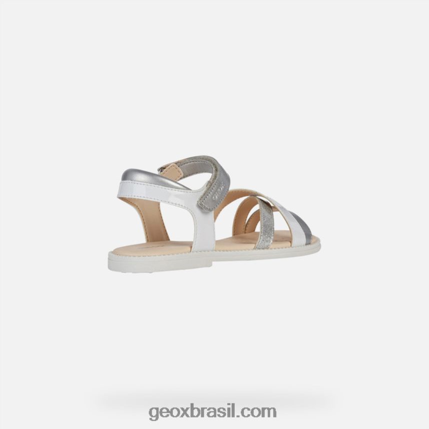 sandália karly menina branco Geox 28TF8X1225