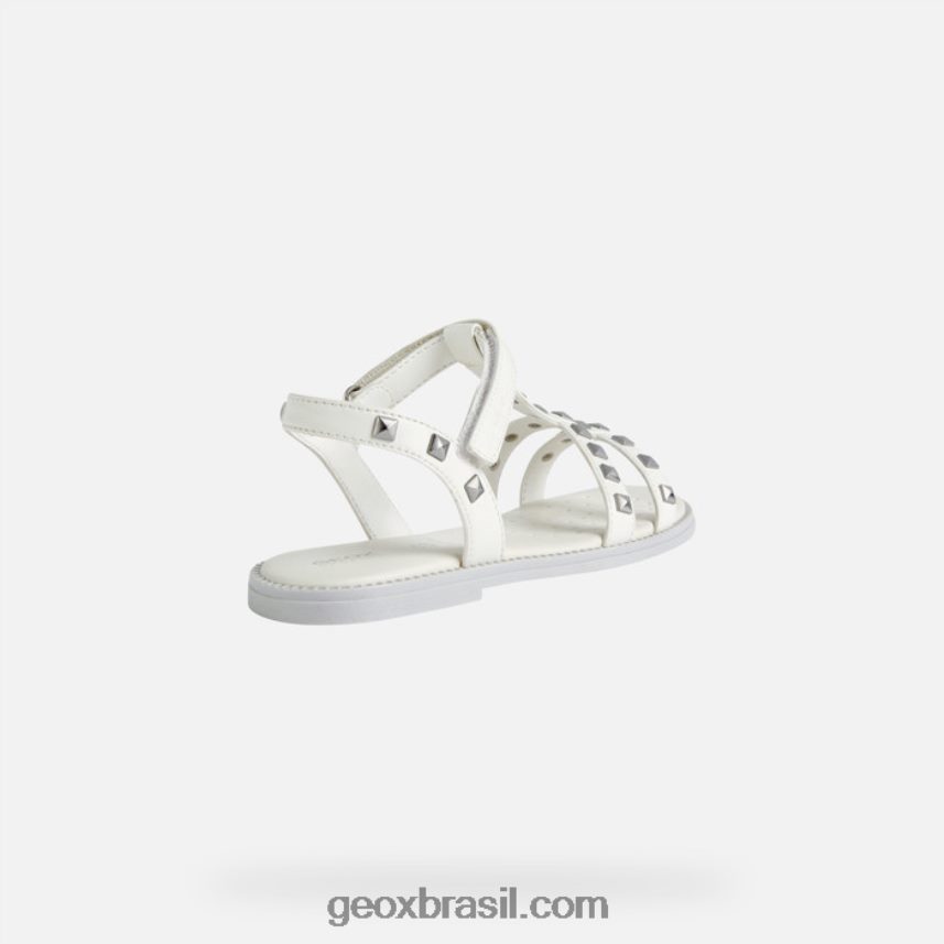 sandália karly menina branco Geox 28TF8X1900
