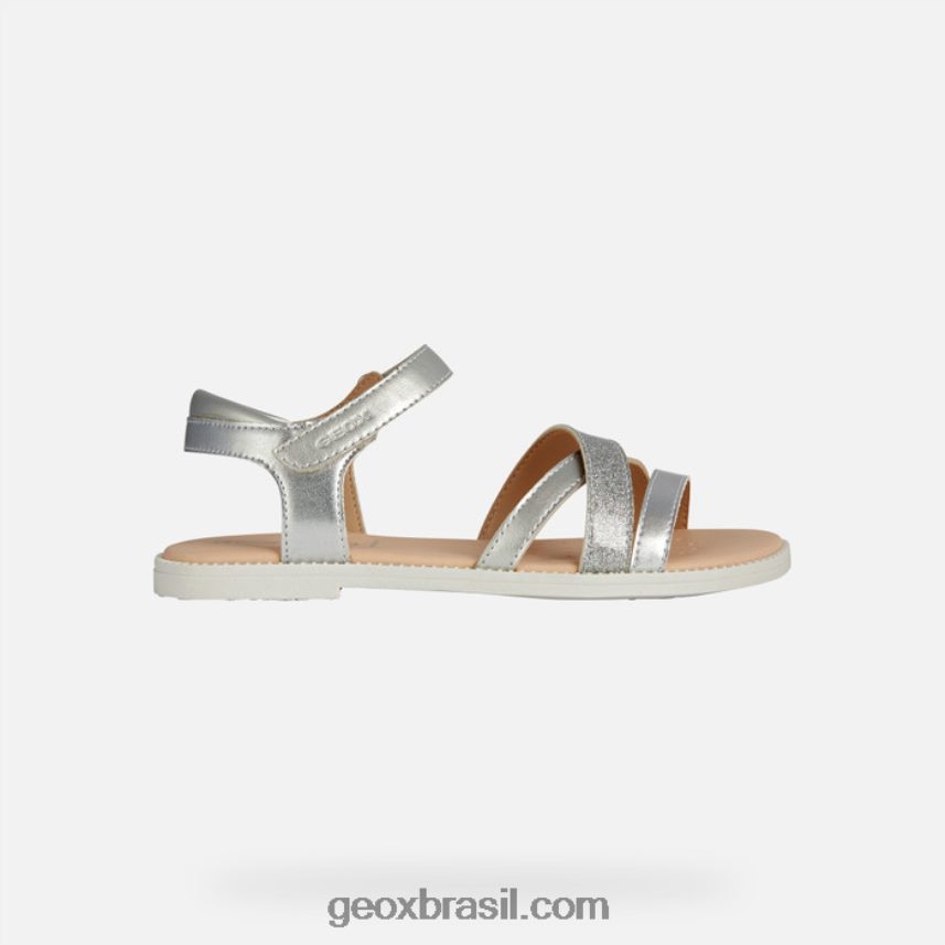 sandália karly menina prata Geox 28TF8X1904