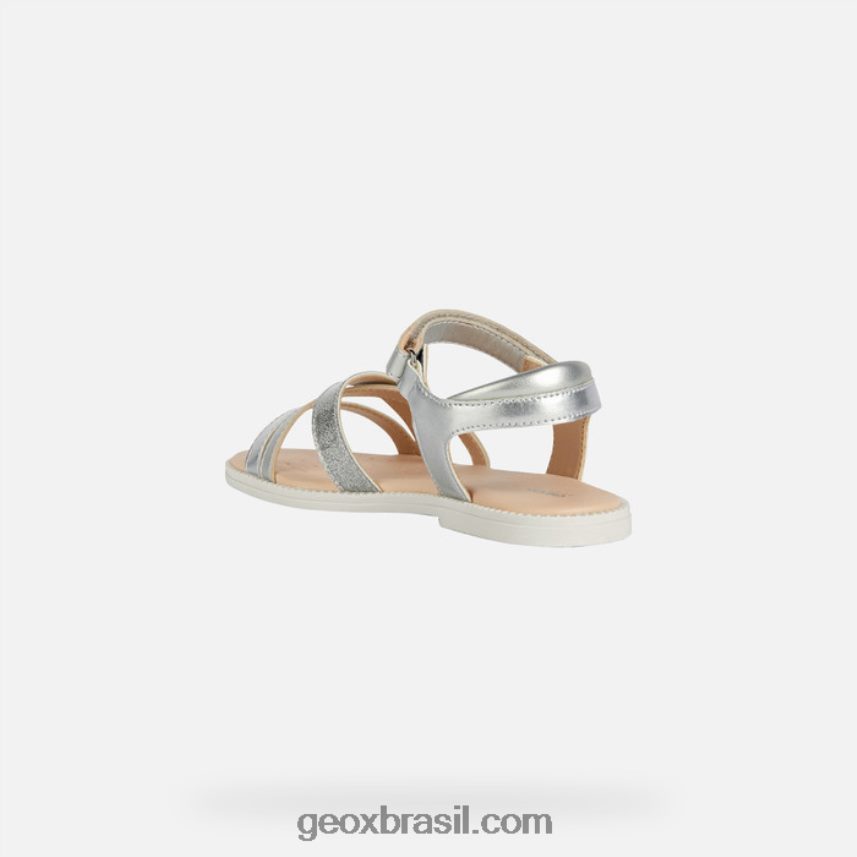 sandália karly menina prata Geox 28TF8X1904
