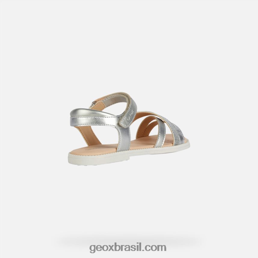 sandália karly menina prata Geox 28TF8X1904