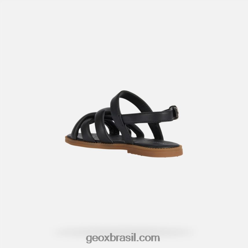sandália karly menina preto Geox 28TF8X1107