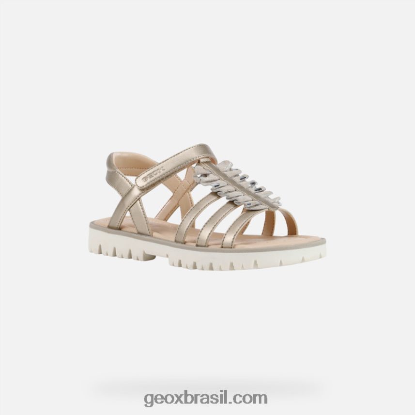 sandália starblush menina platina Geox 28TF8X1938