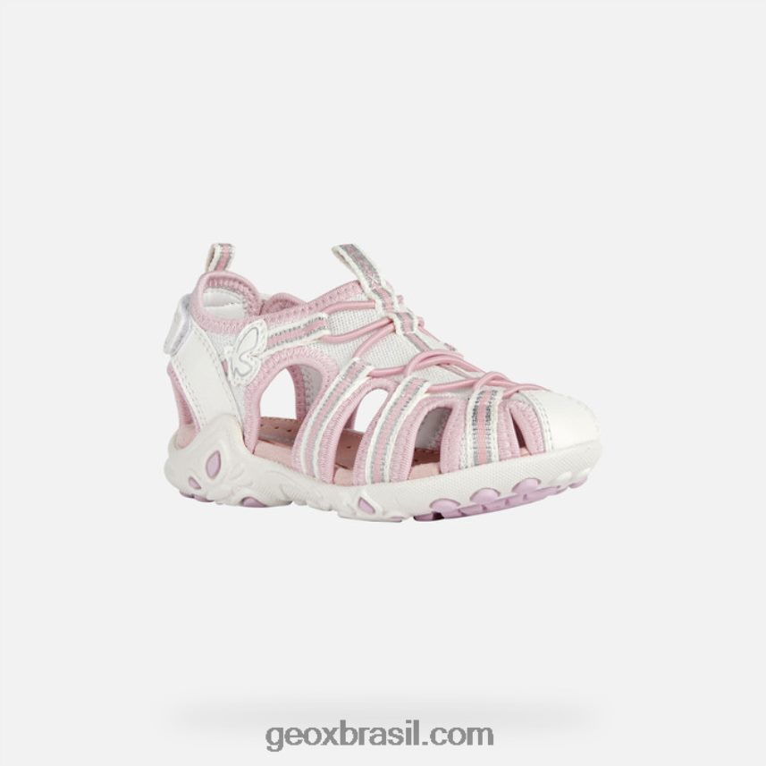 sandália whinberry menina branco/rosa Geox 28TF8X1883