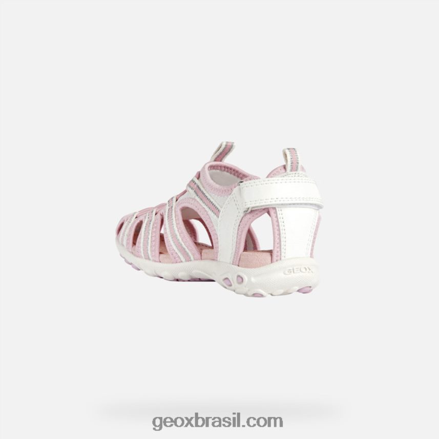 sandália whinberry menina branco/rosa Geox 28TF8X1883