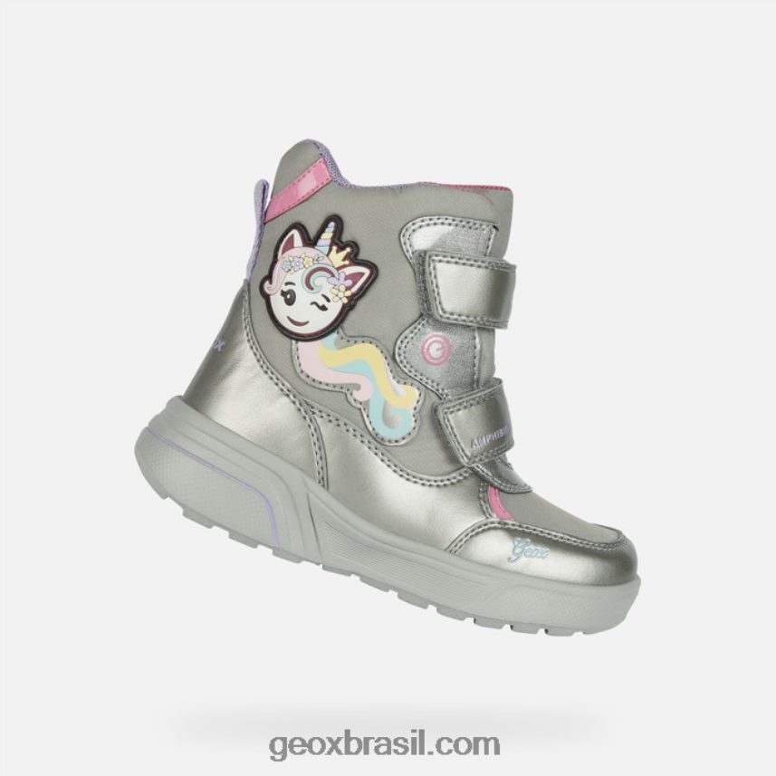 garota sveggen abx prata escura/fúcsia Geox 28TF8X1186