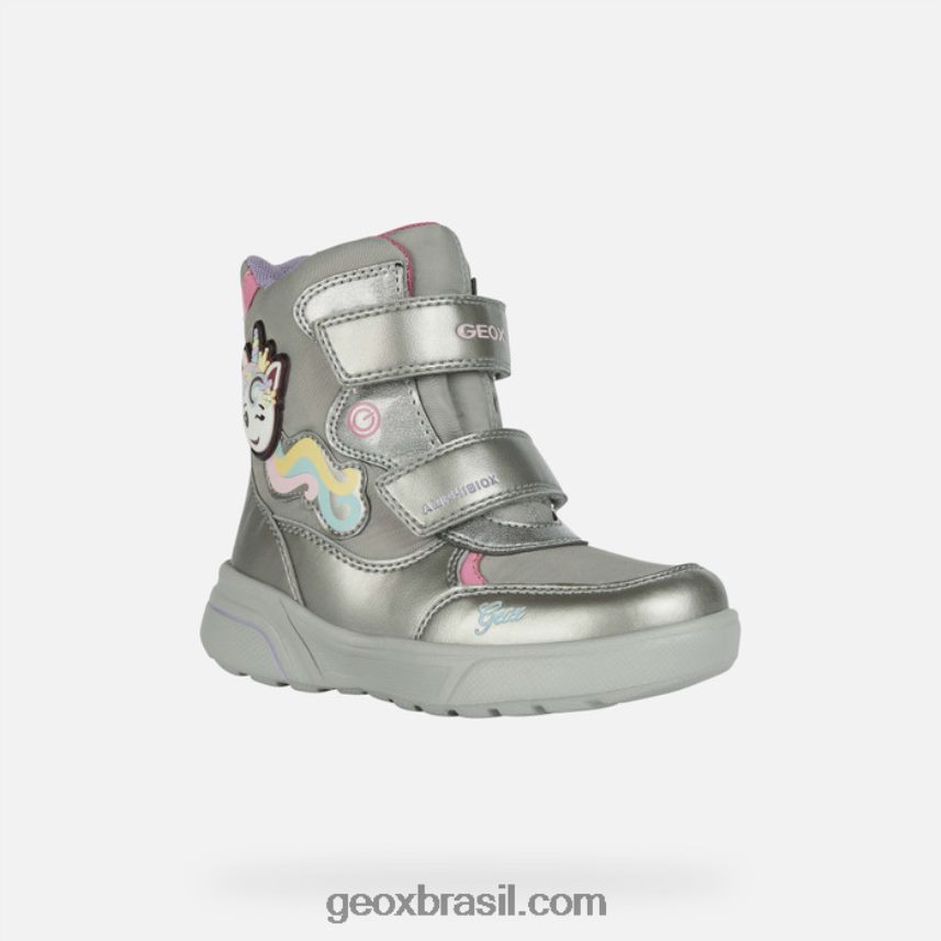garota sveggen abx prata escura/fúcsia Geox 28TF8X1186