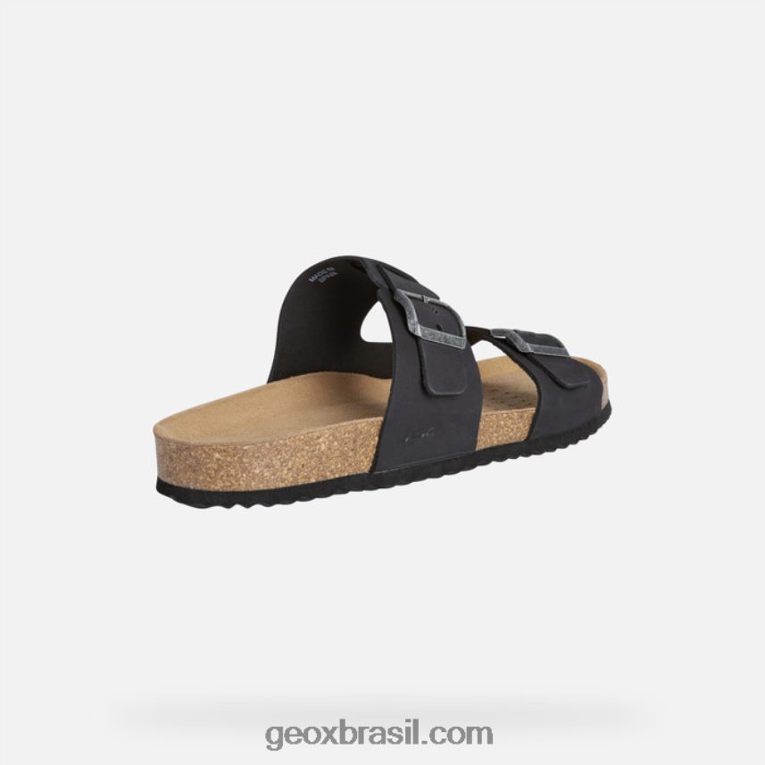 sandália ghita homem preto Geox 28TF8X726