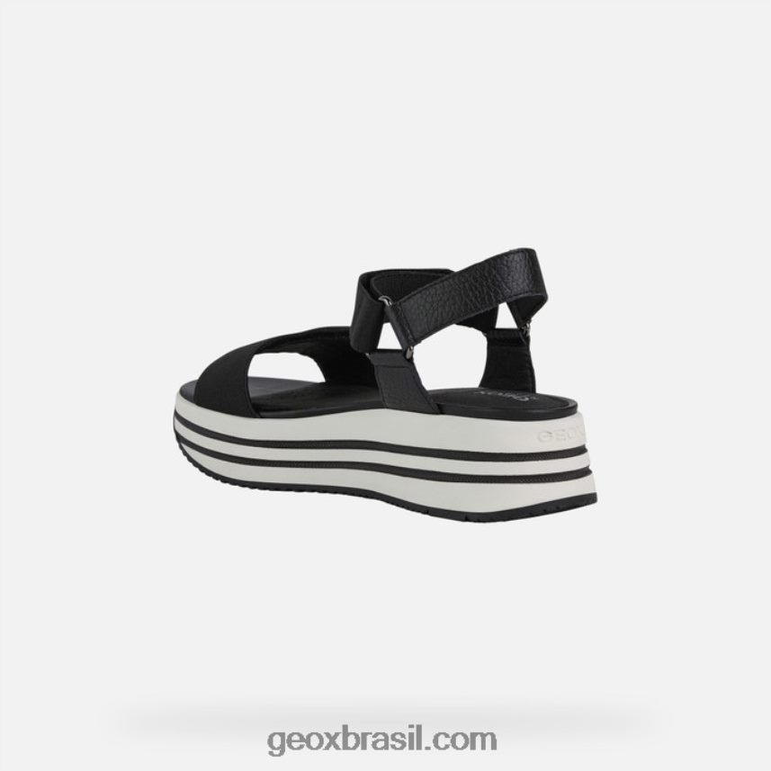 sandália kency mulher preto Geox 28TF8X355