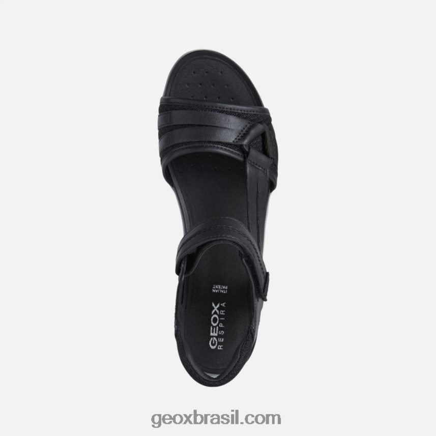 sandália vega mulher preto Geox 28TF8X458