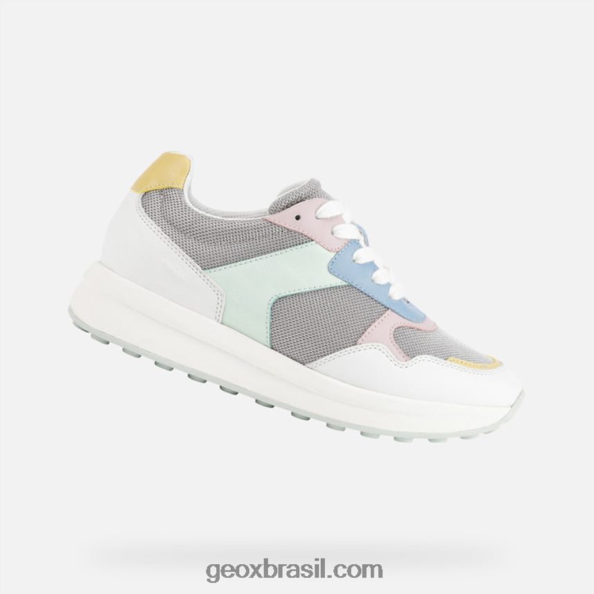 mulher runntix cinza claro/branco Geox 28TF8X348