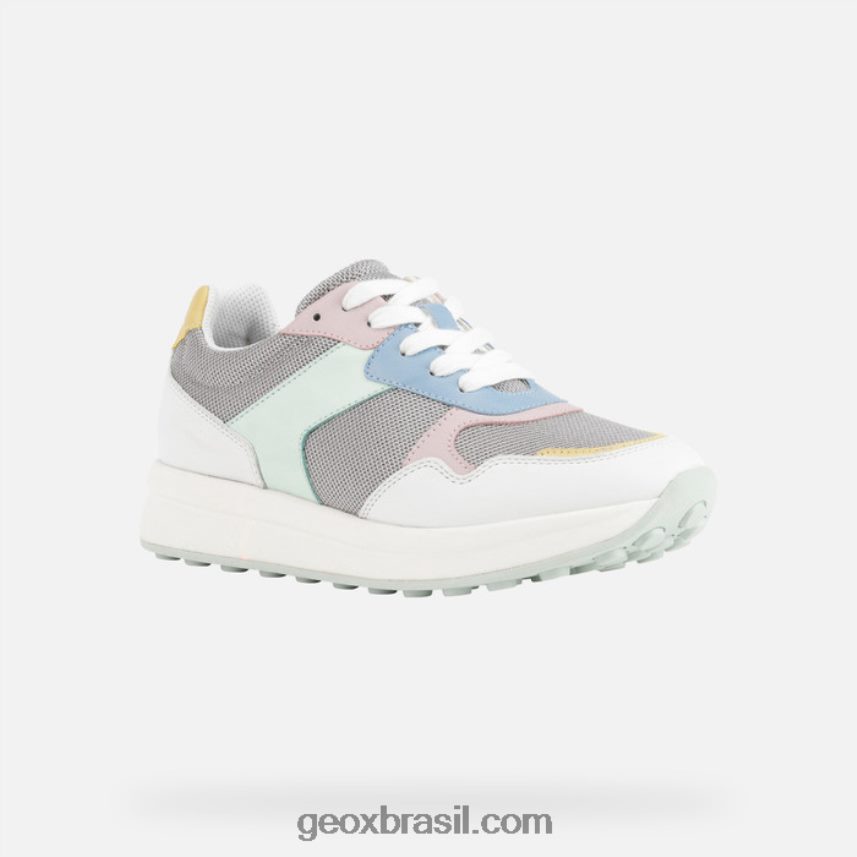 mulher runntix cinza claro/branco Geox 28TF8X348