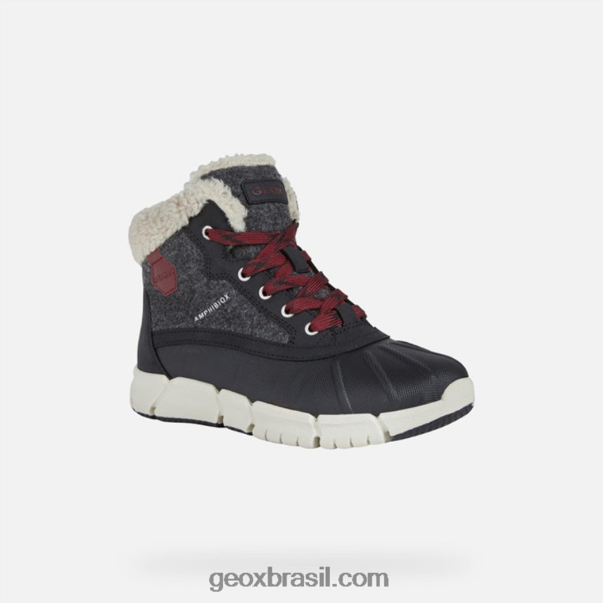 flexyper abx boy cinza escuro/bordeaux Geox 28TF8X1990