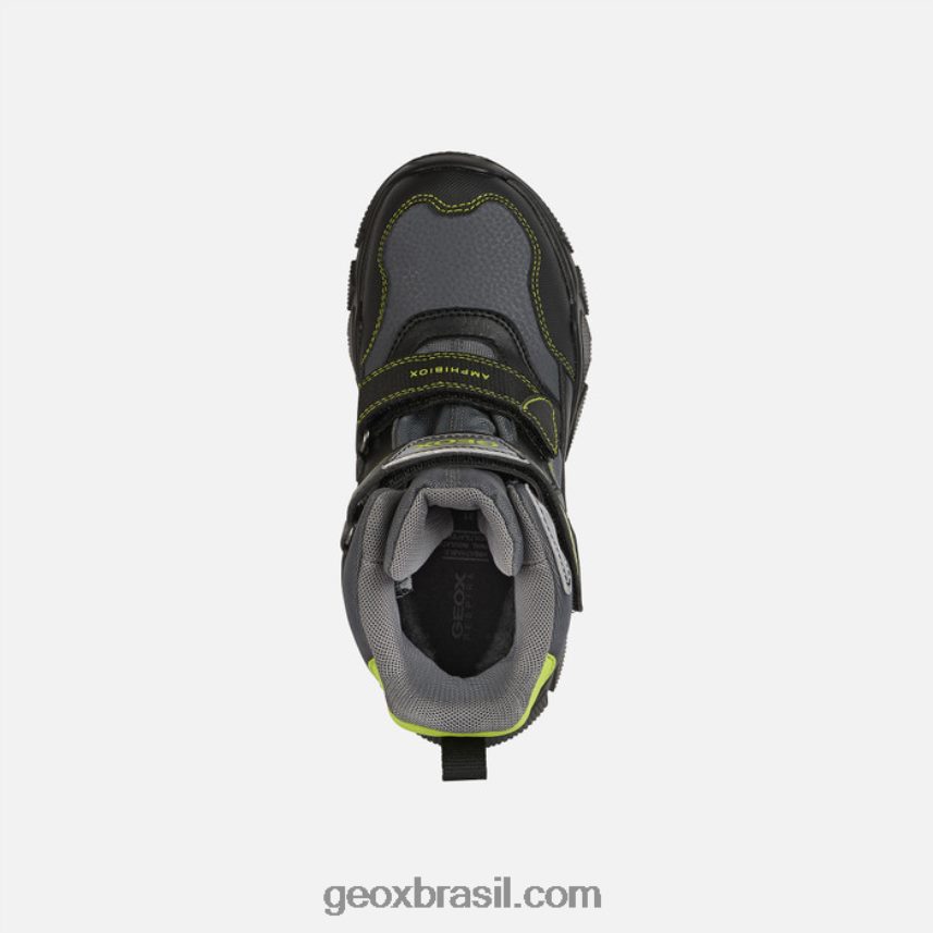 menino abx nevegal cinza escuro/limão Geox 28TF8X1409